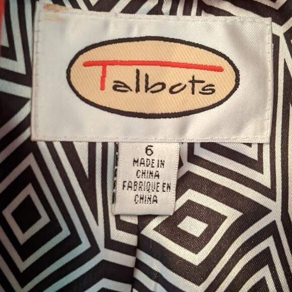 Talbots coral orange/pink long double breasted trench coat, lined size 6 - Picture 4 of 6